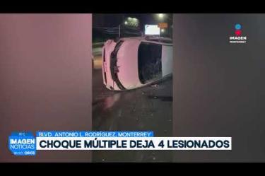 Un aparatoso accidente dejó el saldo de 4 personas lesionadas en Monterrey. 

No te pierdas Imagen Noticias Monterrey con Brenda Cavazos de lunes a viernes por Imagen Televisión Monterrey.

Síguenos en nuestras redes
Instagram: https://www.instagram.com/imagentvmonterrey/
Twitter: https://twitter.com/ImagenTVMTY
Facebook: https://www.facebook.com/ImagenTVMTY/

Mantente siempre informado con las noticias sobre los acontecimientos más importantes a nivel nacional con Claudia Ovalle y Brenda Cavazos.


¡Dale like y suscríbete!