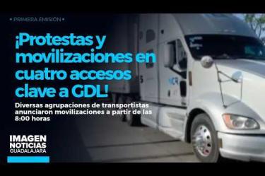 Como parte del paro nacional contra el Paquete Económico 2027, diversas agrupaciones de transportistas anunciaron movilizaciones a partir de las 8:00 horas en cuatro puntos de acceso a #Guadalajara, la carretera a Nogales, la carretera a Colima, la carretera a Chapala y la autopista a México.

#NoticiasImagen

Síguenos en nuestras redes:

Instagram: https://www.instagram.com/imagentvgdl/
TikTok: https://www.tiktok.com/@imagennoticias
Twitter: https://twitter.com/ImagenTVGDL
Facebook: https://www.facebook.com/ImagenTVGDL/
Visita nuestro sitio Web: https://www.imagentv.com/guadalajara

Mantente siempre informado con las noticias sobre los acontecimientos más importantes a nivel nacional con Erick Breguer.

¡Déjanos tus comentarios, da like, comparte y suscríbete!
