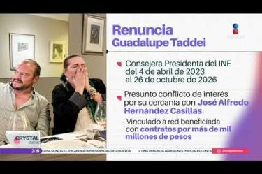 Guadalupe Taddei renunció a la presidencia del INE en medio de señalamientos por presunta corrupción. Diputados elegirán a su relevo.