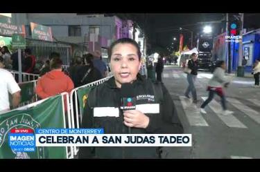 Largas filas nocturnas, cortes a la circulación y un operativo son parte de las festividades a San Judas Tadeo en Monterrey.
No te pierdas Imagen Noticias Monterrey con Brenda Cavazos de lunes a viernes por Imagen Televisión Monterrey.
Síguenos en nuestras redes
Instagram: https://www.instagram.com/imagentvmonterrey/
Twitter: https://twitter.com/ImagenTVMTY
Facebook: https://www.facebook.com/ImagenTVMTY/
Mantente siempre informado con las noticias sobre los acontecimientos más importantes a nivel nacional con Claudia Ovalle y Brenda Cavazos.
¡Dale like y suscríbete!
