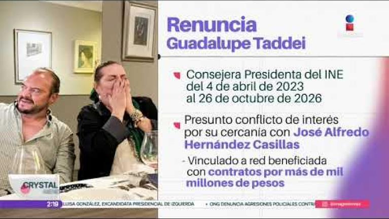 Guadalupe Taddei renunció a la presidencia del INE en medio de señalamientos por presunta corrupción. Diputados elegirán a su relevo.